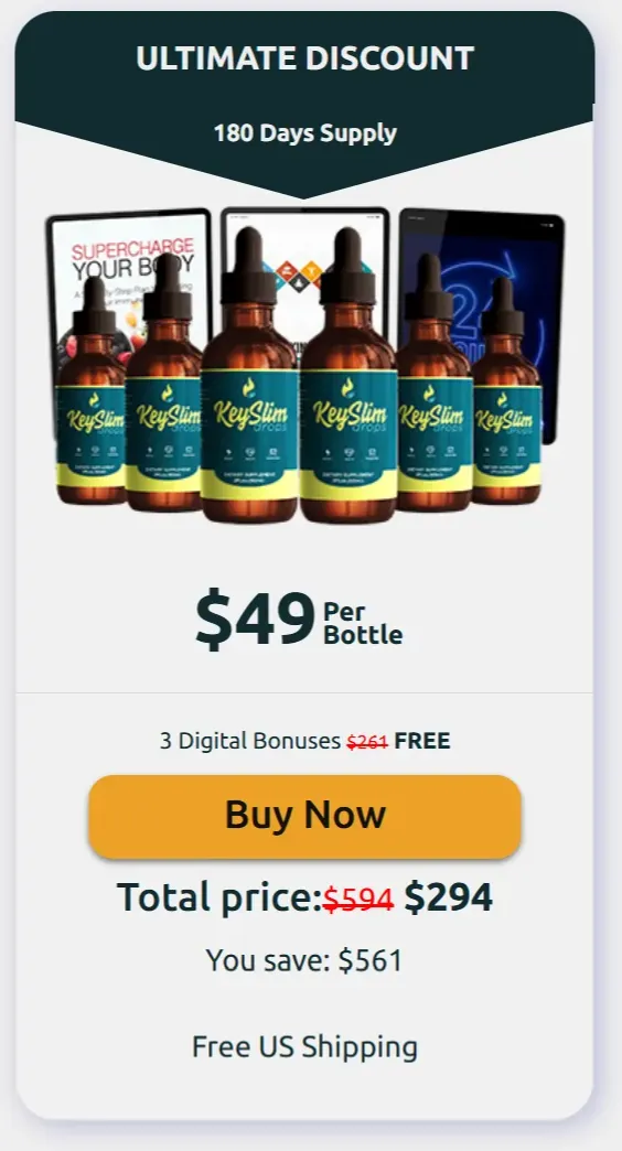KeySlim Drops price 6 bottle