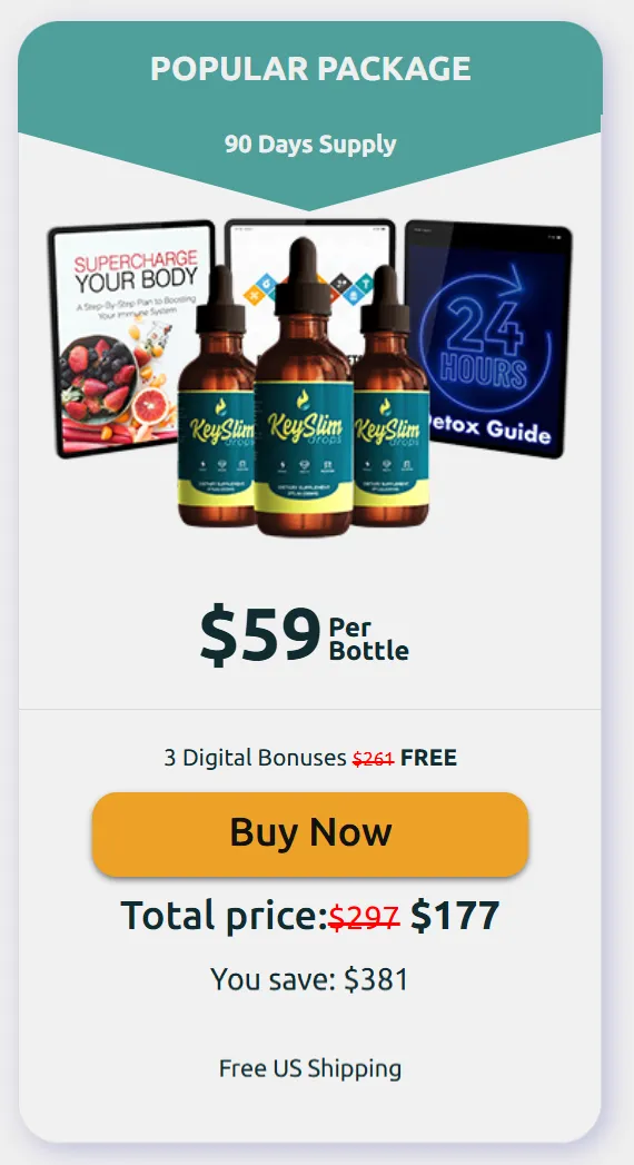 KeySlim Drops price 3 bottle
